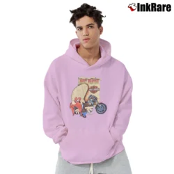 Men’s 1990s Harley Davidson Looney Tunes Yosemite Sam Pullover Hoodie in light pink | Cozy, Durable, Modern Fit