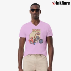 Men’s 1990s Harley Davidson Looney Tunes Yosemite Sam V-Neck Tee in light pink | Sharp, Breathable, Everyday Staple