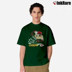 Men’s 1990s Kansas City Chiefs Taz Looney Tunes NFL Classic T-Shirt in forest green | Soft, Breathable Everyday Wear