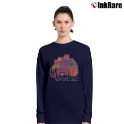Women’s 1990s Laurel Burch I Love Cats Grandmacore Long-Sleeve Top in navy | Sleek, Versatile, All-Season