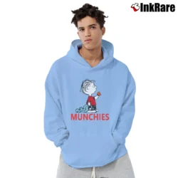 Men’s 1990s Linus Munchies Peanuts Retro Pullover Hoodie in light blue | Cozy, Durable, Modern Fit