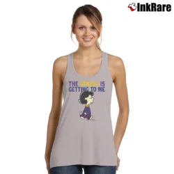 Women’s 1990s Lucy Peanuts The Stress Is Getting To Me Tank Top in sport grey | Lightweight, Movement-Friendly