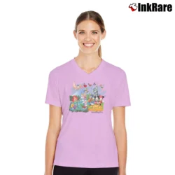 Women’s 1990s Magic Kingdom Disney World V-Neck Tee in light pink | Chic Neckline, Soft Texture