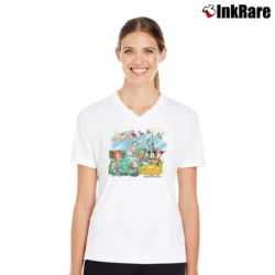Women’s 1990s Magic Kingdom Walt Disney World Graphic V-Neck Tee in white | Chic Neckline, Soft Texture