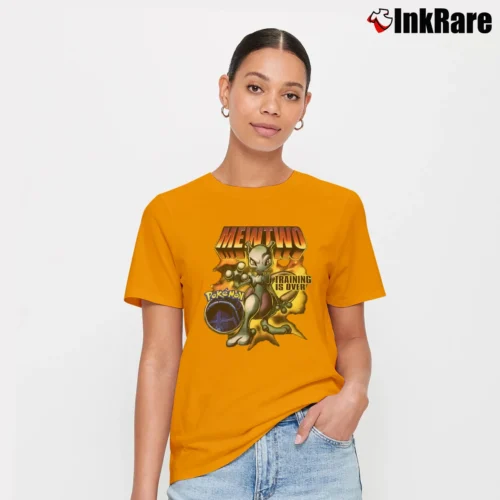 Women’s 1990s Mewtwo Pokemon Training Is Over Signature T-Shirt in orange | Soft, Flattering Fit