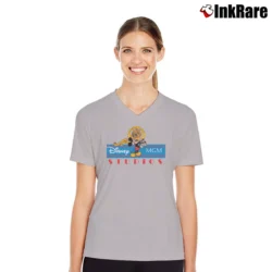 Women’s 1990s MGM Studios Mickey Mouse Walt Disney World V-Neck Tee in sport grey | Chic Neckline, Soft Texture