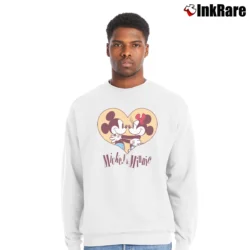 Men’s 1990s Mickey Minnie Mouse Classic Crewneck Sweatshirt in white | Cozy Fabric, Clean Style