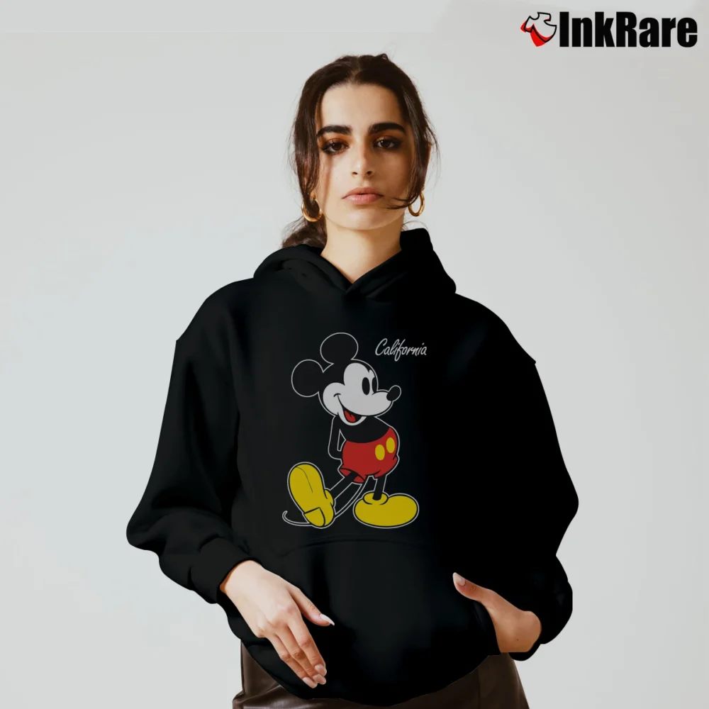 Women’s 1990s Mickey Mouse Big Logo Green Vintage Cozy Hoodie in black | Warm, Structured, Stylish