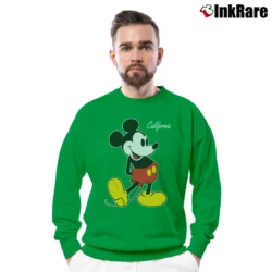 Men’s 1990s Mickey Mouse Big Logo Green Vintage Crewneck Sweatshirt in irish green | Cozy Fabric, Clean Style
