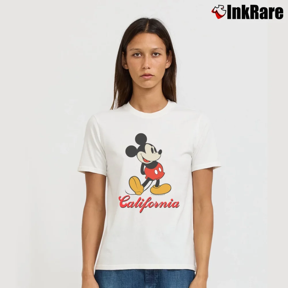 Women’s 1990s Mickey Mouse California Signature T-Shirt in white | Soft, Flattering Fit