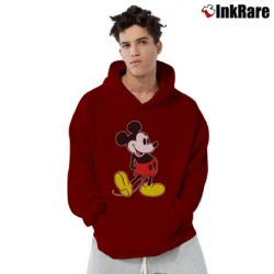 Men’s 1990s Mickey Mouse Classic Pullover Hoodie in maroon | Cozy, Durable, Modern Fit