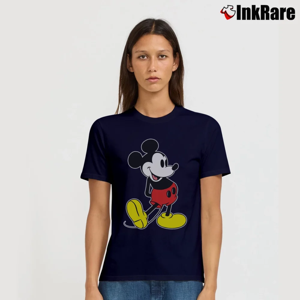 Women’s 1990s Mickey Mouse Classic Signature T-Shirt in navy | Soft, Flattering Fit