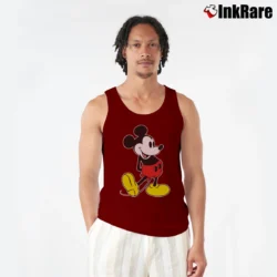 Men’s 1990s Mickey Mouse Classic Tank Top in maroon | Breathable, Active-Friendly Design