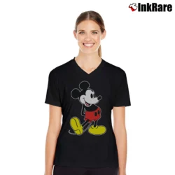 Women’s 1990s Mickey Mouse Classic V-Neck Tee in black | Chic Neckline, Soft Texture