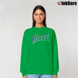 Women’s 1990s Mickey Mouse Disney World Graphic Relaxed Sweatshirt in irish green | Soft, Laid-Back Vibe