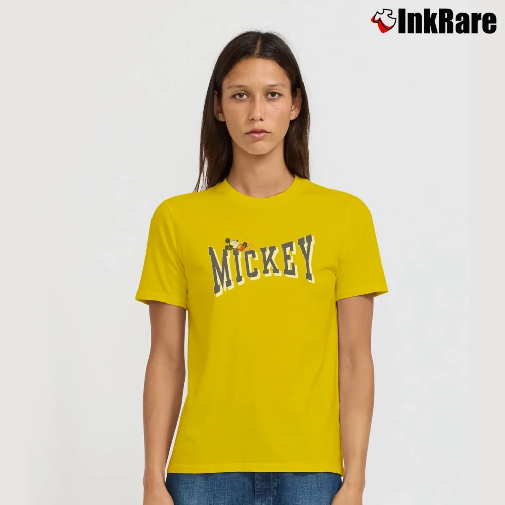 Women’s 1990s Mickey Mouse Disney World Graphic Signature T-Shirt in yellow | Soft, Flattering Fit