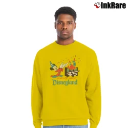Men’s 1990s Mickey Mouse Disneyland 35th Anniversary Crewneck Sweatshirt in yellow | Cozy Fabric, Clean Style