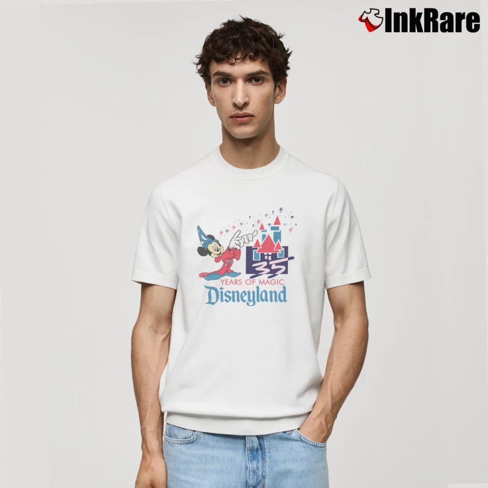 Men’s 1990s Mickey Mouse Disneyland 35th Anniversary Classic T-Shirt in white | Soft, Breathable Everyday Wear