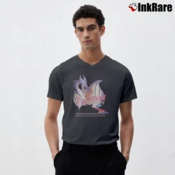 Men’s 1990s Mickey Mouse Disneyland Fantasmic V-Neck Tee in charcoal | Sharp, Breathable, Everyday Staple