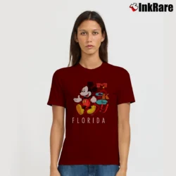 Women’s 1990s Mickey Mouse Florida Disney Travel Graphic Signature T-Shirt in maroon | Soft, Flattering Fit