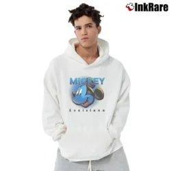 Men’s 1990s Mickey Mouse Louisiana Walt Disney Pullover Hoodie in white | Cozy, Durable, Modern Fit