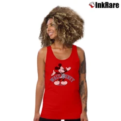 Women’s 1990s Mickey Mouse Retro Movie Walt Disney World Tank Top in red | Lightweight, Movement-Friendly