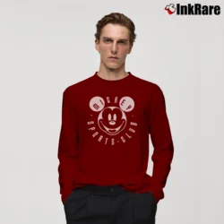 Men’s 1990s Mickey Mouse Sports Club Disney World Long-Sleeve Shirt in maroon | Sleek, Lightweight, Year-Round Wear