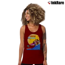 Women’s 1990s Mickey Mouse Surfboard Skateboard Disney Tank Top in maroon | Lightweight, Movement-Friendly