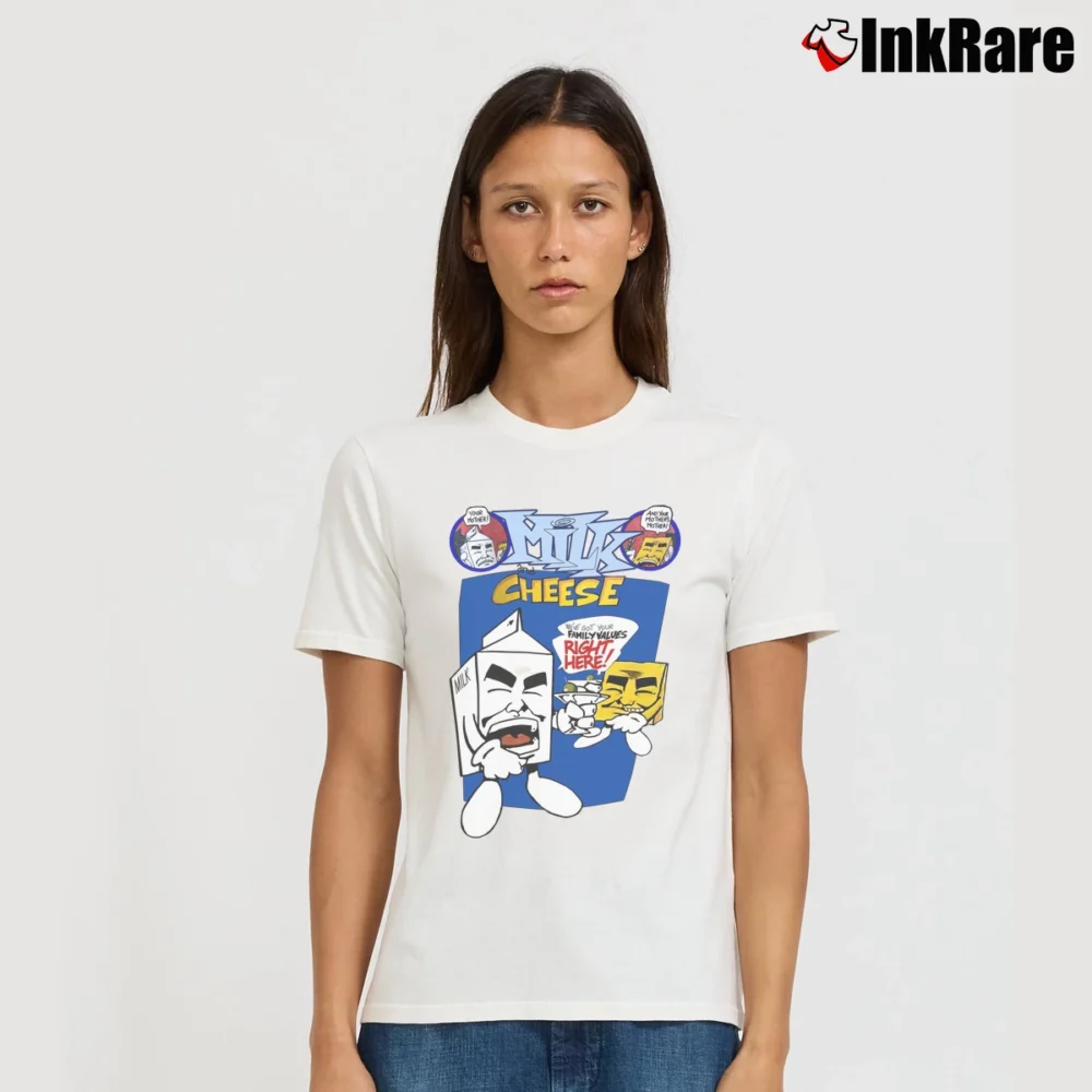 Women’s 1990s Milk And Cheese Comic Book Marvel Dc Underground Signature T-Shirt in white | Soft, Flattering Fit