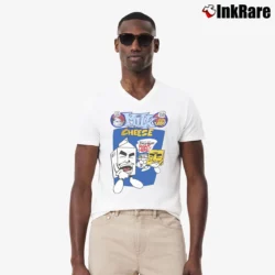 Men’s 1990s Milk And Cheese Comic Book Marvel Dc Underground V-Neck Tee in white | Sharp, Breathable, Everyday Staple