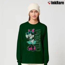 Women’s 1990s Minnie Mouse California Cartoon Long-Sleeve Top in forest green | Sleek, Versatile, All-Season