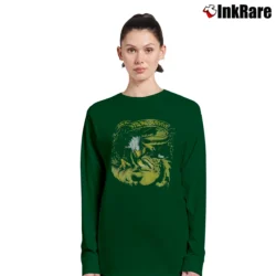 Women’s 1990s Only The Strong Survive Dragon Harley Davidson Biker Long-Sleeve Top in forest green | Sleek, Versatile, All-Season