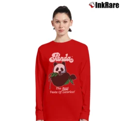 Women’s 1990s Panda Licorice Advertising Long-Sleeve Top in red | Sleek, Versatile, All-Season