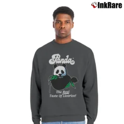 Men’s 1990s Panda Licorice Advertising Crewneck Sweatshirt in charcoal | Cozy Fabric, Clean Style