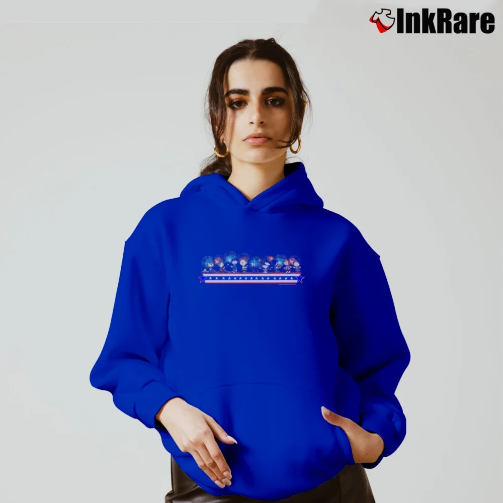 Women’s 1990s Peanuts Snoopy 4th Of July Fireworks Cozy Hoodie in royal blue | Warm, Structured, Stylish