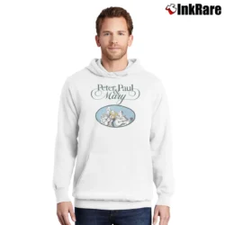 Men’s 1990s Peter Paul & Mary Puff The Magic Dragon Concert Tour American Pullover Hoodie in white | Cozy, Durable, Modern Fit