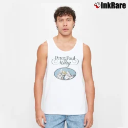 Men’s 1990s Peter Paul & Mary Puff The Magic Dragon Concert Tour American Tank Top in white | Breathable, Active-Friendly Design