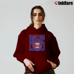 Women’s 1990s Philadelphia Phillies Red Graphic Fan Cozy Hoodie in maroon | Warm, Structured, Stylish