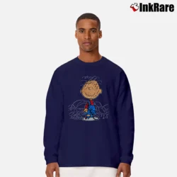 Men’s 1990s Pig Pen Peanuts Charlie Brown Snoopy Promo Long-Sleeve Shirt in navy | Sleek, Lightweight, Year-Round Wear