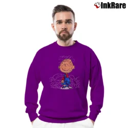 Men’s 1990s Pig Pen Peanuts Charlie Brown Snoopy Promo Crewneck Sweatshirt in purple | Cozy Fabric, Clean Style