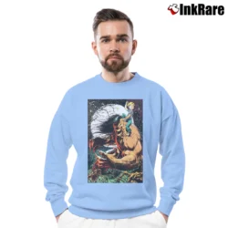 Men’s 1990s Pitt Dale Keown Marvel Comics Artist Promo Crewneck Sweatshirt in light blue | Cozy Fabric, Clean Style