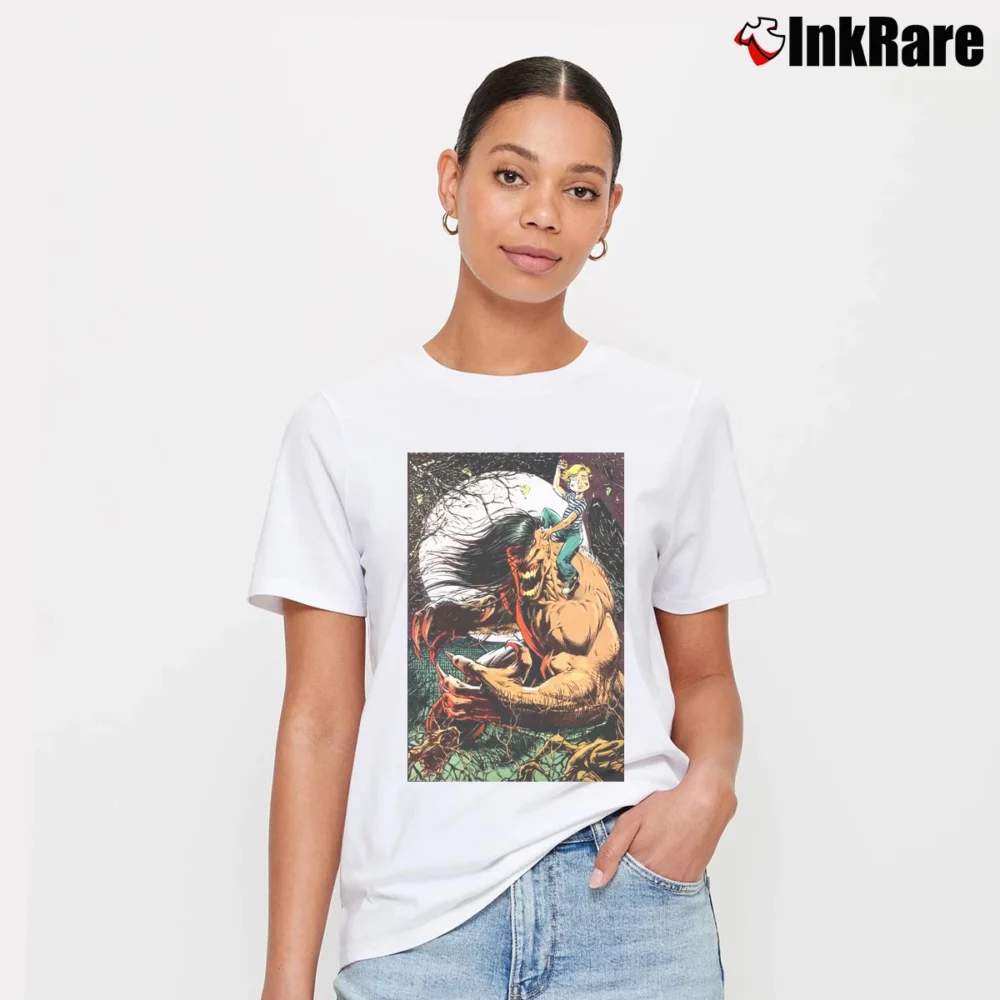 Women’s 1990s Pitt Dale Keown Marvel Comics Artist Promo Signature T-Shirt in white | Soft, Flattering Fit