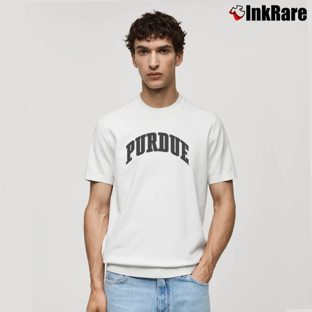Men’s 1990s Purdue Vintage College Classic T-Shirt in white | Soft, Breathable Everyday Wear