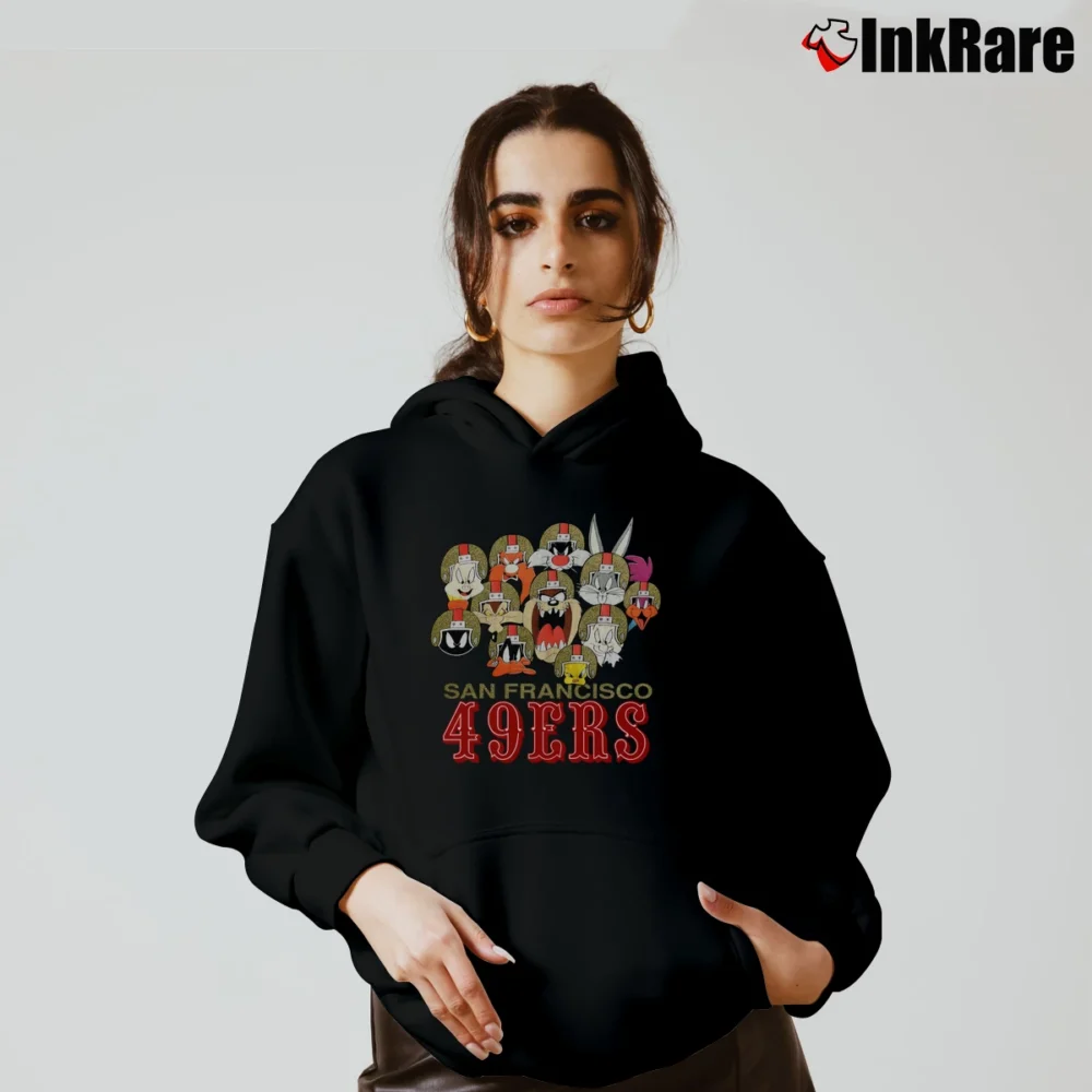 Women’s 1990s San Francisco 49ers Looney Tunes Taz Cozy Hoodie in black | Warm, Structured, Stylish