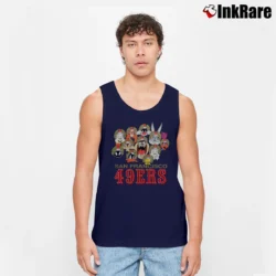 Men’s 1990s San Francisco 49ers Looney Tunes Taz Tank Top in navy | Breathable, Active-Friendly Design