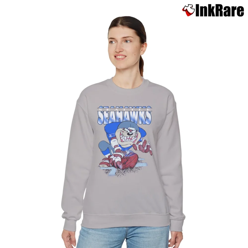 Women’s 1990s Seattle Seahawks Taz Looney Tunes Football Relaxed Sweatshirt in sport grey | Soft, Laid-Back Vibe