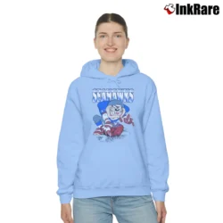 Women’s 1990s Seattle Seahawks Taz Looney Tunes NFL Cozy Hoodie in light blue | Warm, Structured, Stylish