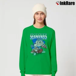 Women’s 1990s Seattle Seahawks Taz Looney Tunes NFL Long-Sleeve Top in irish green | Sleek, Versatile, All-Season