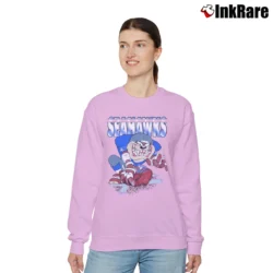 Women’s 1990s Seattle Seahawks Taz Looney Tunes NFL Relaxed Sweatshirt in light pink | Soft, Laid-Back Vibe