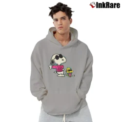 Men’s 1990s Snoopy Joe Cool Woodstock Pullover Hoodie in sport grey | Cozy, Durable, Modern Fit